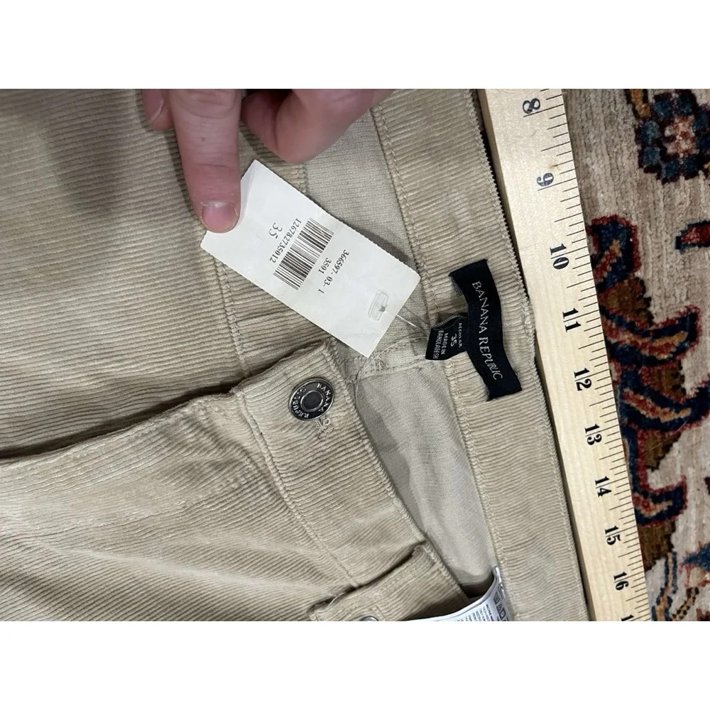 New with Tag Banana Republic Beige Micro Corduroy Fall Pants Size 35